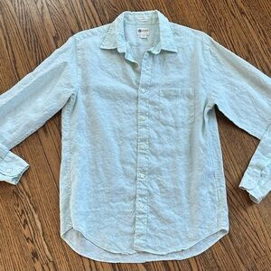 J. Crew Light Green Linen Button Down Shirt